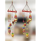 eCraftIndia Multicolour Handcrafted Decorative Window Door Wall Hanging Bells Wind Chimes Decorative Showpiece| Diwali Decoration Items for Home Decor| Gift for Diwali Navratri Housewarming - Image 3